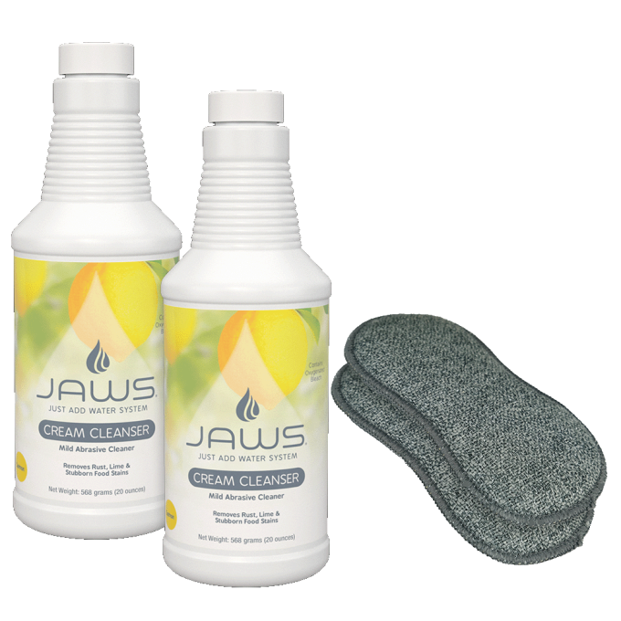 JAWS Cream Cleanser Kit with two bottles and two sponges
