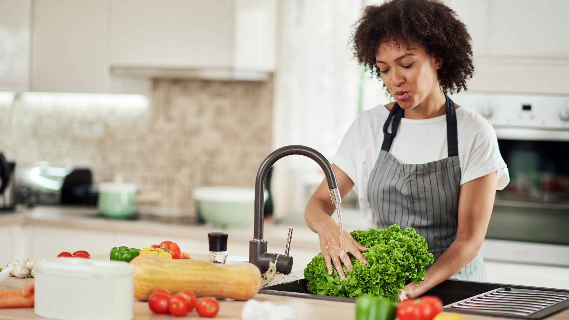 cleaning vegetables