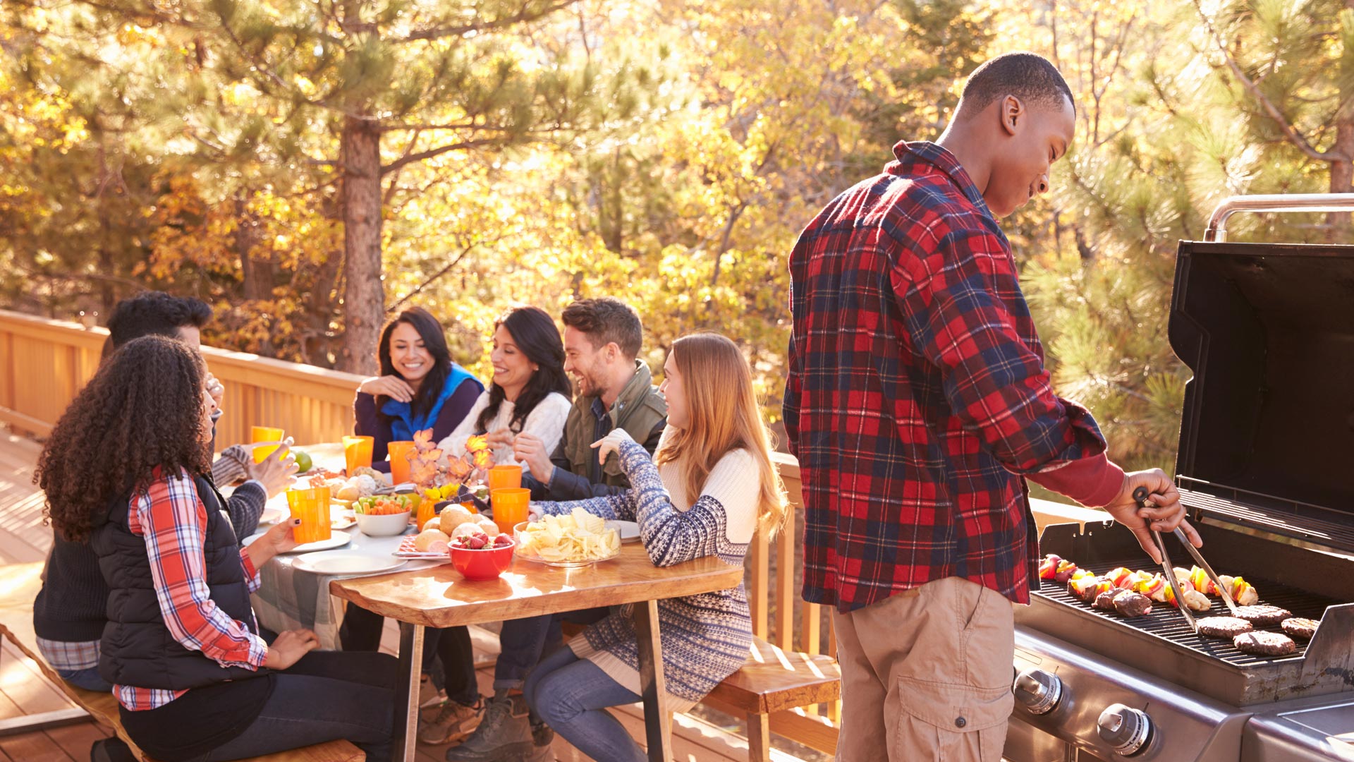 fall patio barbeque